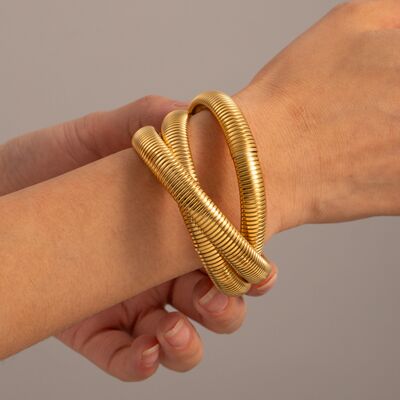 Triple Intertwined Snake Stretch Bracelet - Body By J'ne