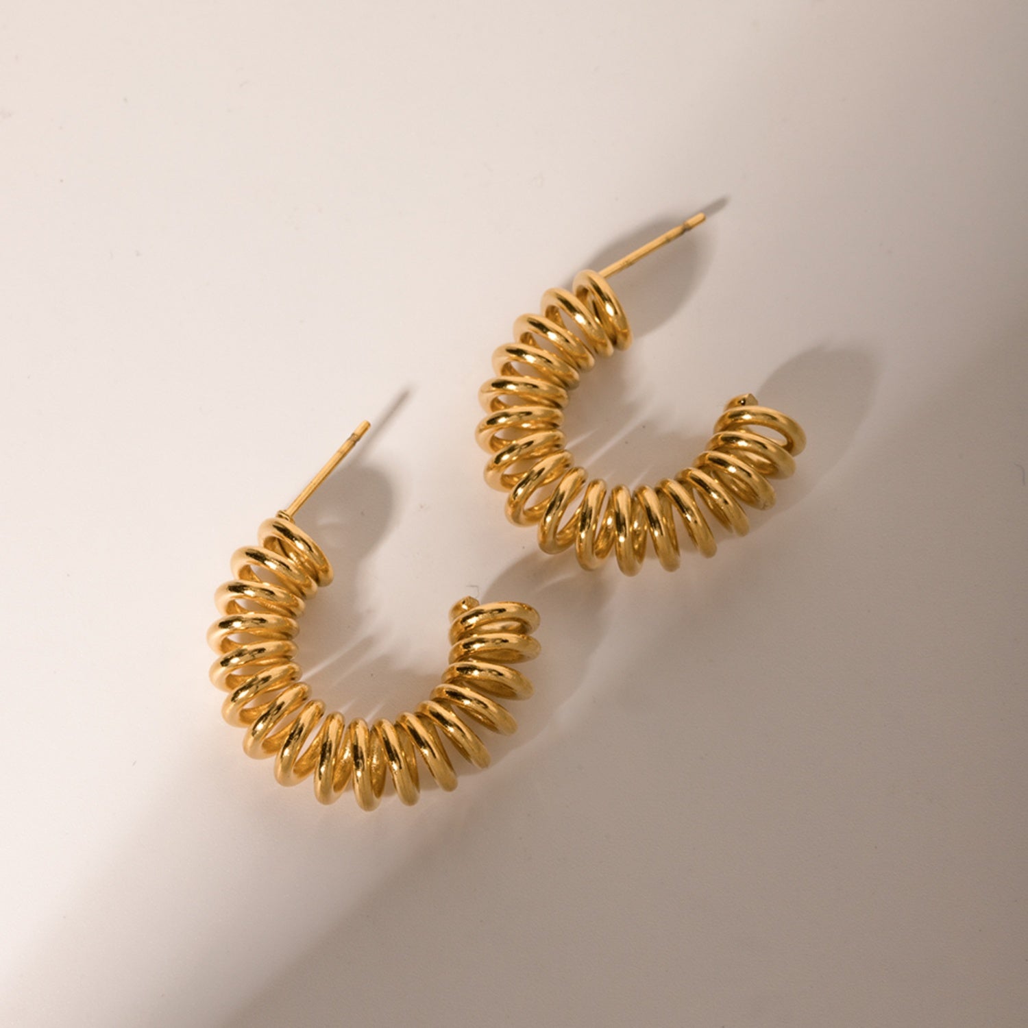 18K Gold-Plated Stainless Steel C-Hoop Earrings - Body By J'ne