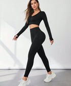 V-Neck Long Sleeve Top and Leggings Active Set - Body By J'ne