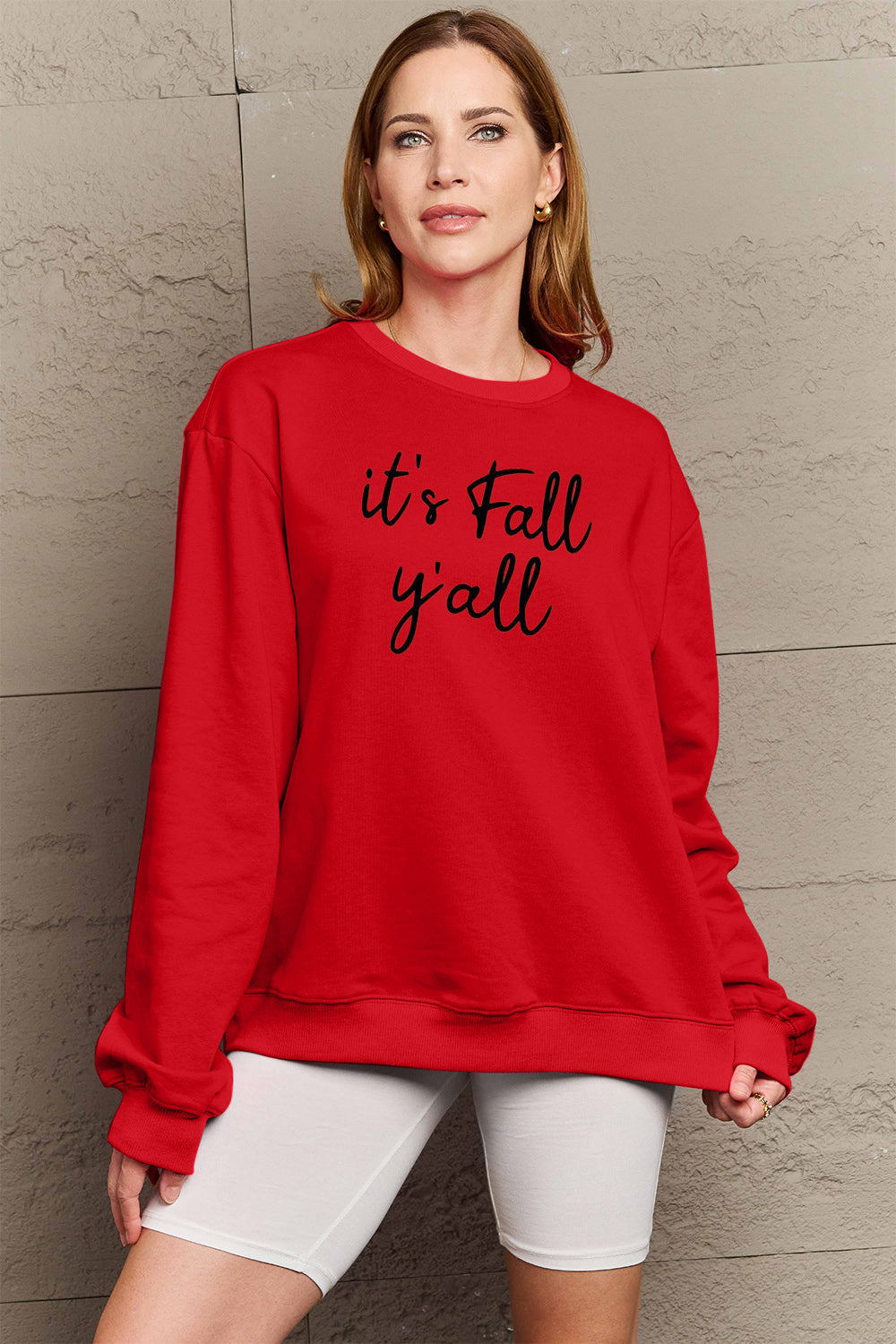 Full Size IT'S FALL Y'ALL Graphic Sweatshirt - Body By J'ne
