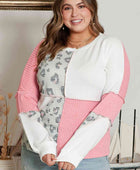 Plus Size Out Seamed Splicing Sweatshirt - Body By J'ne