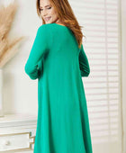 Full Size Long Sleeve Flare Dress with Pockets - Body By J'ne