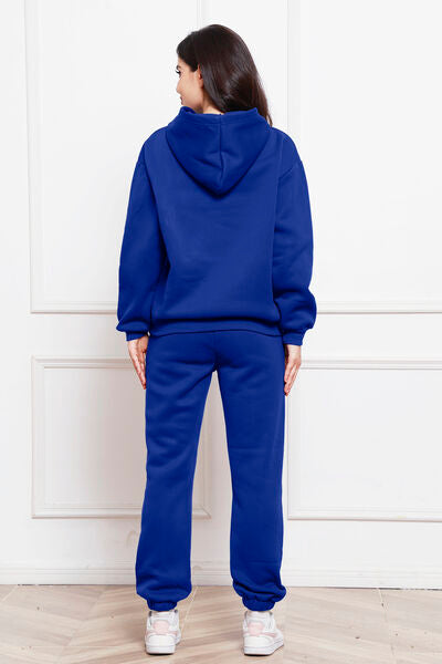 Drop Shoulder Long Sleeve Hoodie and Pants Set - Body By J'ne