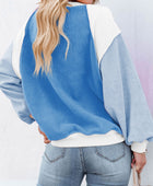 Color Block Exposed Seam Sweatshirt - Body By J'ne