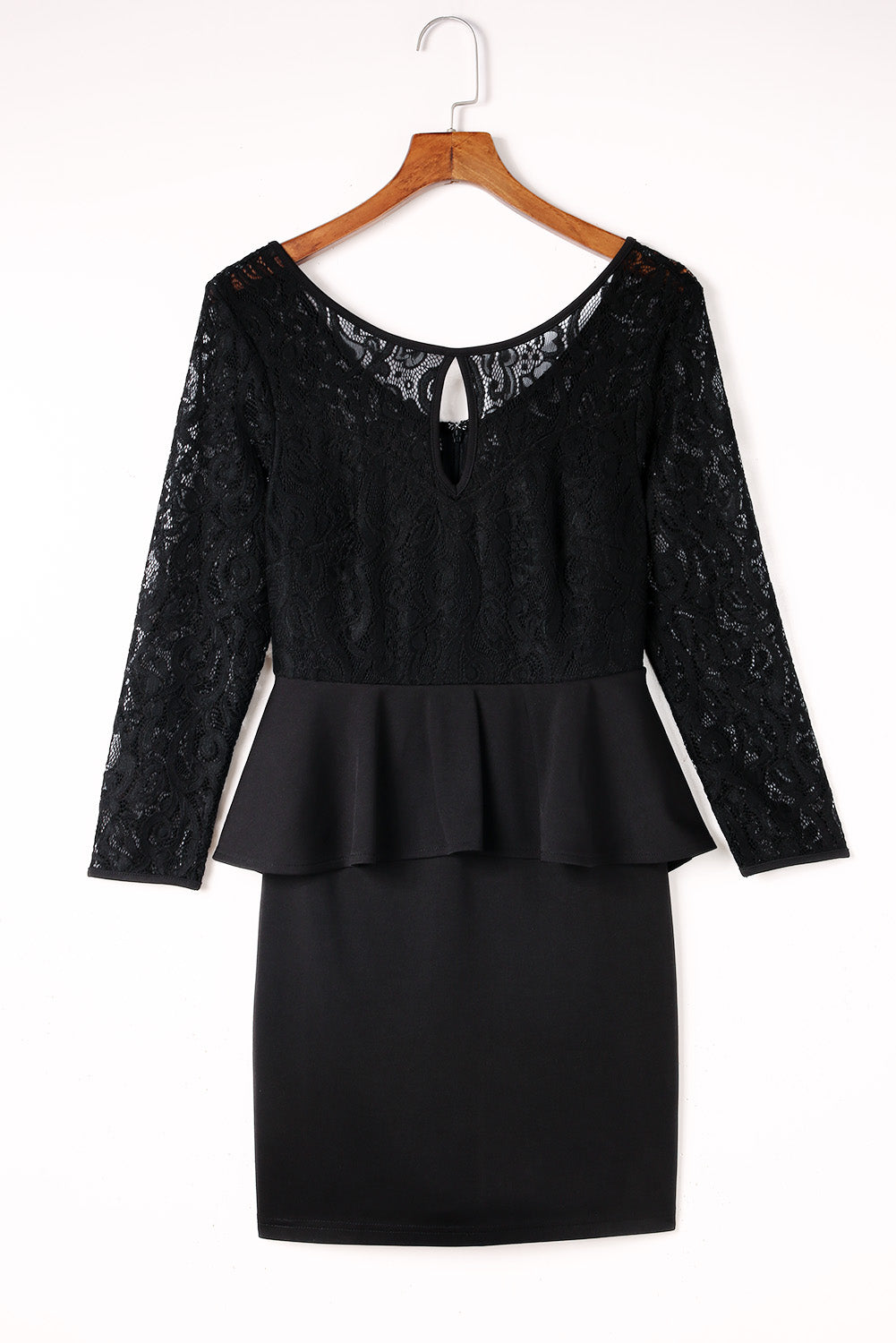 Lace Detail Long Sleeve Mini Dress - Body By J'ne