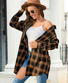 Plaid Button Up Dropped Shoulder Shirt - Body By J'ne