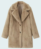 Fuzzy Button Up Lapel Collar Coat - Body By J'ne