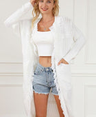 Fringe Pocketed Dropped Shoulder Cardigan - Body By J'ne