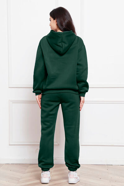 Drop Shoulder Long Sleeve Hoodie and Pants Set - Body By J'ne