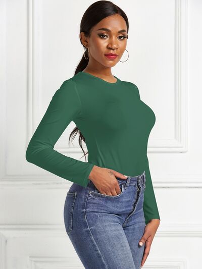 Round Neck Long Sleeve Bodysuit - Body By J'ne