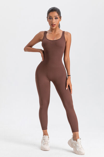 Wide Strap Sleeveless Active Jumpsuit - Body By J'ne