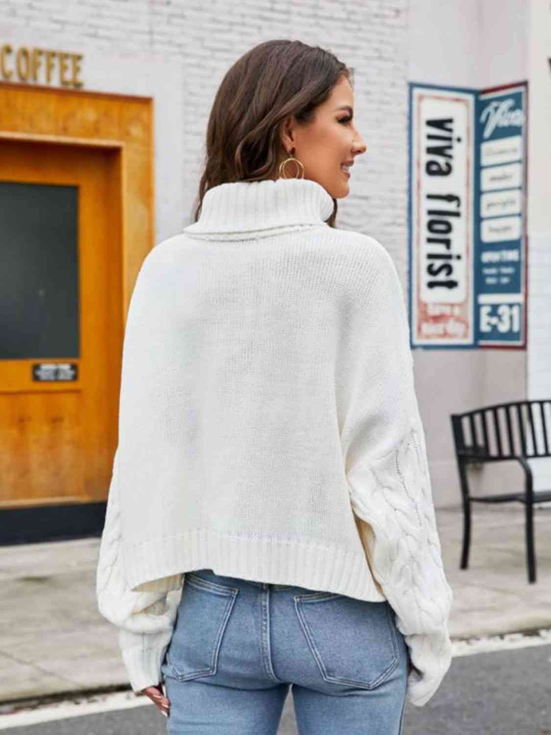 Turtle Neck Cable-Knit Sweater - Body By J'ne