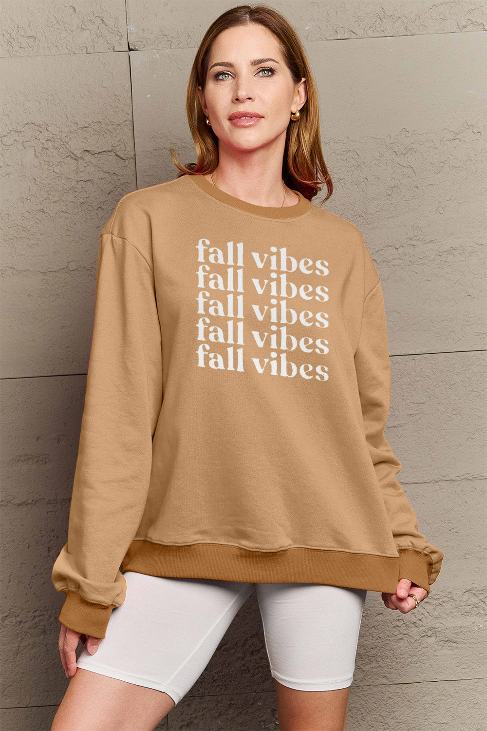 Full Size FALL VIBES Graphic Sweatshirt - Body By J'ne
