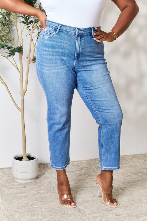 Utopia Full Size High Waist Straight Jeans - Body By J'ne