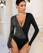 Deep V Long Sleeve Bodysuit - Body By J'ne