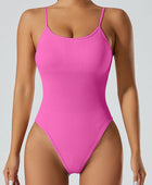 Scoop Neck Spaghetti Strap Active Bodysuit - Body By J'ne