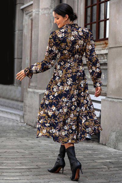 Floral Flounce Sleeve Tiered Dress - Body By J'ne