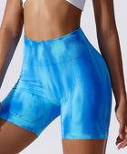 Tie-Dye Wide Waistband Active Shorts - Body By J'ne