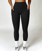 Ruched Pocketed High Waist Active Leggings - Body By J'ne