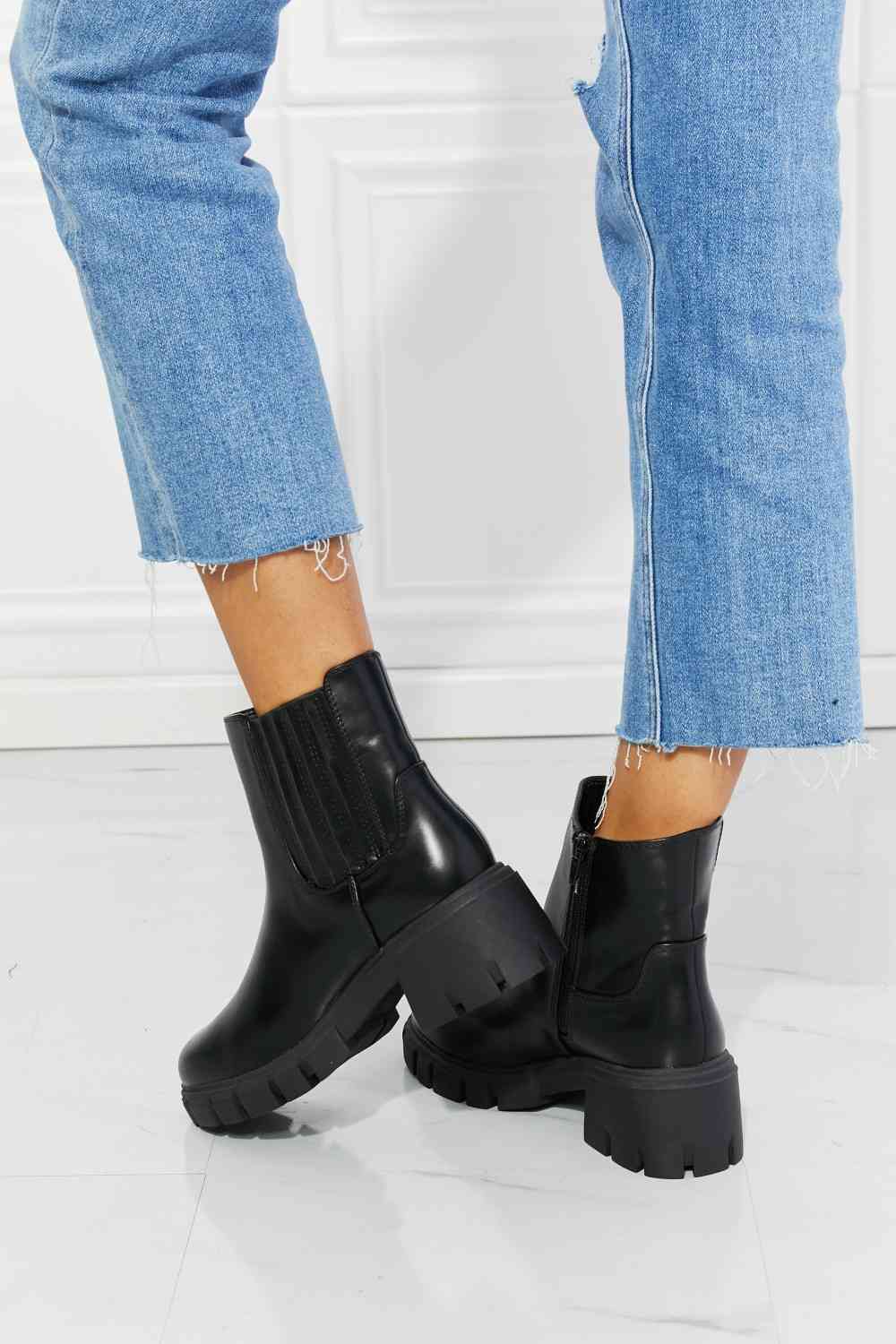 What It Takes Lug Sole Chelsea Boots in Black - Body By J'ne