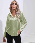 Collared Neck Buttoned Long Sleeve Shirt - Body By J'ne