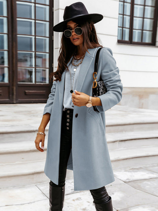 Long Sleeve Longline Coat with Pockets - Body By J'ne