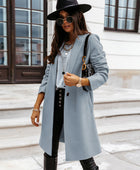 Long Sleeve Longline Coat with Pockets - Body By J'ne