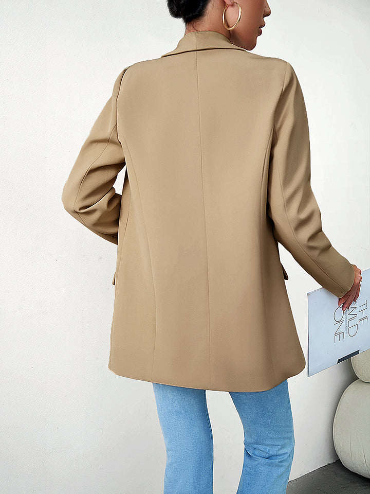 Lapel Collar Long Sleeve Blazer - Body By J'ne