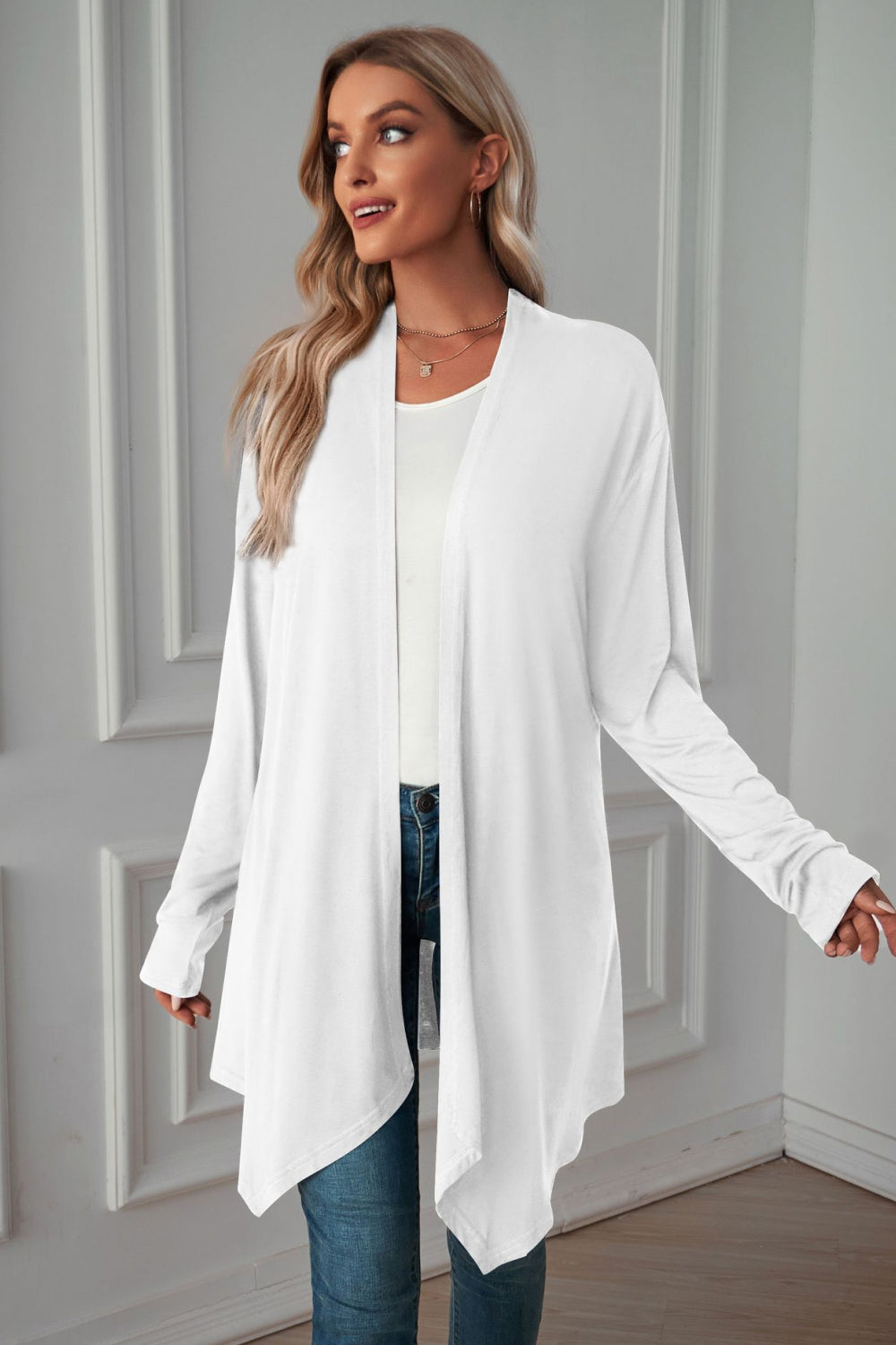 Open Front Long Sleeve Cardigan - Body By J'ne