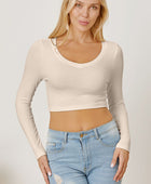 Round Neck Long Sleeve Cropped T-Shirt - Body By J'ne