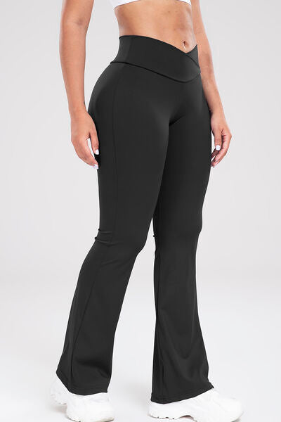 Wide Waistband Bootcut Active Pants - Body By J'ne