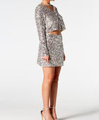 Sequin V-Neck Top and Mini Skirt Set - Body By J'ne