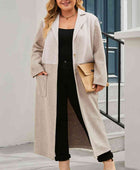 Plus Size Collared Neck Buttoned Longline Coat - Body By J'ne