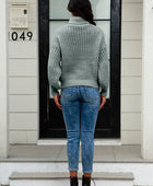 Cable-Knit Turtleneck Long Sleeve Sweater - Body By J'ne
