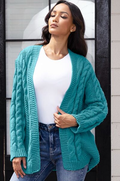 Open Front Cable-Knit Cardigan - Body By J'ne