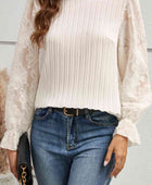 Mock Neck Flounce Sleeve Blouse - Body By J'ne