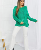 Exposed Seam Slit Knit Top in Kelly Green - Body By J'ne