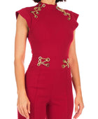 Eyelet With Chain Deatiled Fashion Jumpsuit - Body By J'ne