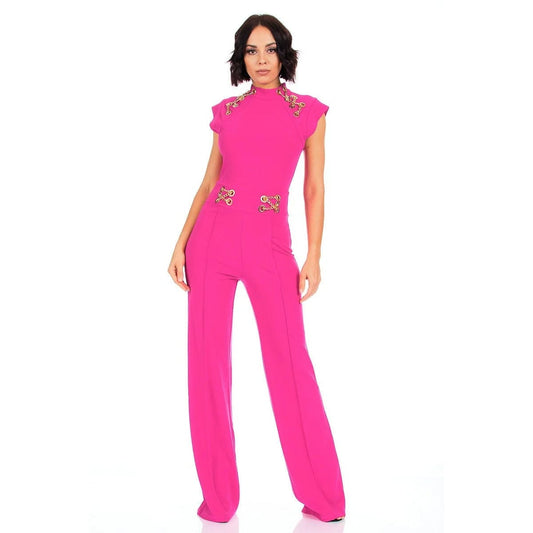 Eyelet With Chain Deatiled Fashion Jumpsuit - Body By J'ne