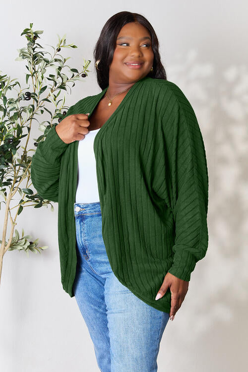 Full Size Ribbed Cocoon Cardigan - Body By J'ne