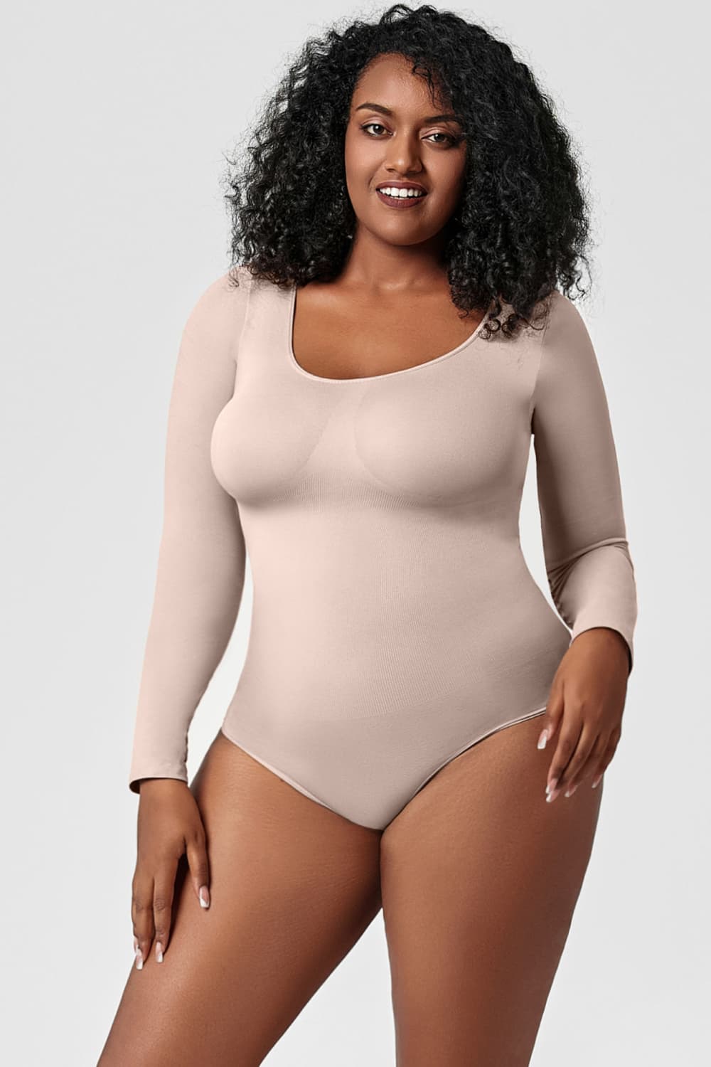 Full Size Long Sleeve Shaping Bodysuit - Body By J'ne
