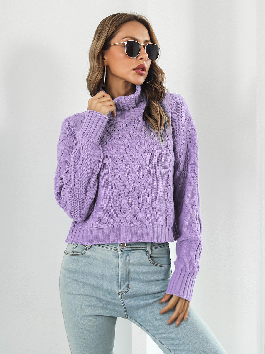 Turtleneck Dropped Shoulder Sweater - Body By J'ne