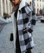 Plaid Open Front Coat with Pockets - Body By J'ne