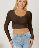 Round Neck Long Sleeve Cropped T-Shirt - Body By J'ne