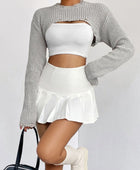 Distressed Long Sleeve Cropped Sweater - Body By J'ne