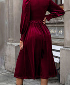 Smocked Lantern Sleeve Midi Dress - Body By J'ne