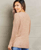 Double Take Ribbed Round Neck Buttoned Long Sleeve Tee - Body By J'ne