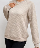 Texture Round Neck Long Sleeve Sweatshirt - Body By J'ne