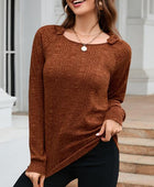 Texture Round Neck Long Sleeve Knit Top - Body By J'ne