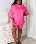 Basic Bae Full Size Soft Rayon Three-Quarter Sleeve Top and Shorts Set - Body By J'ne